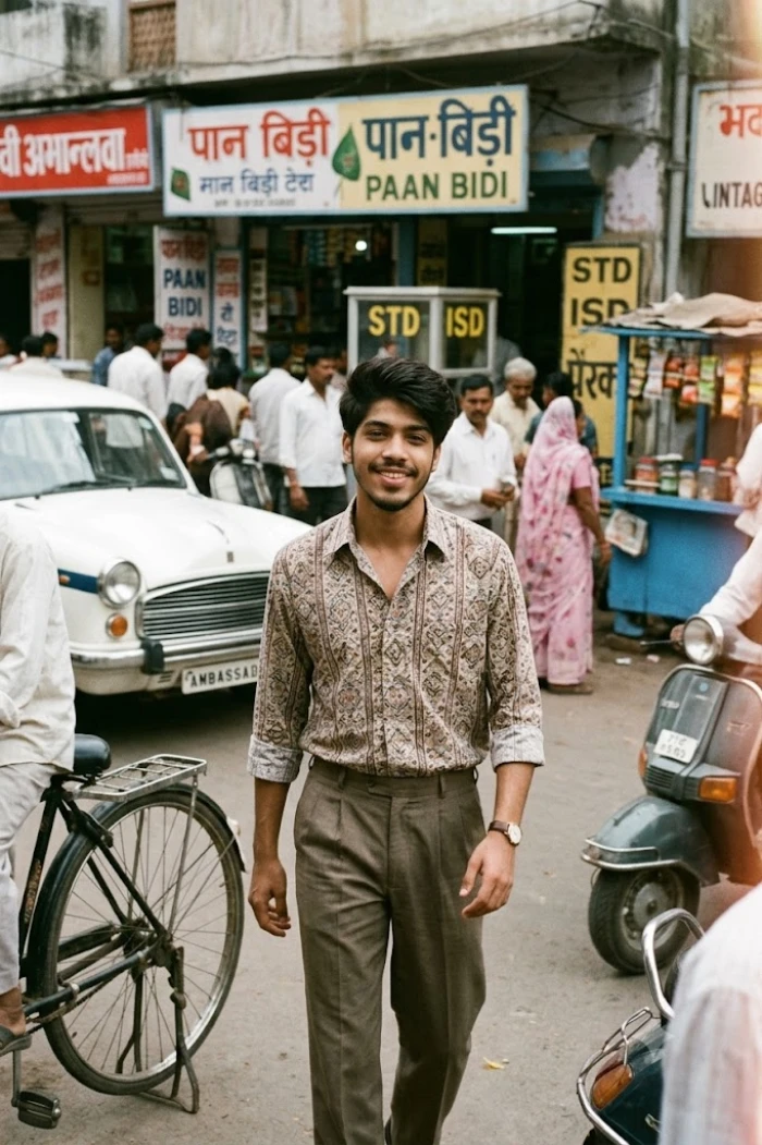 1980s India Street Candid Look sample