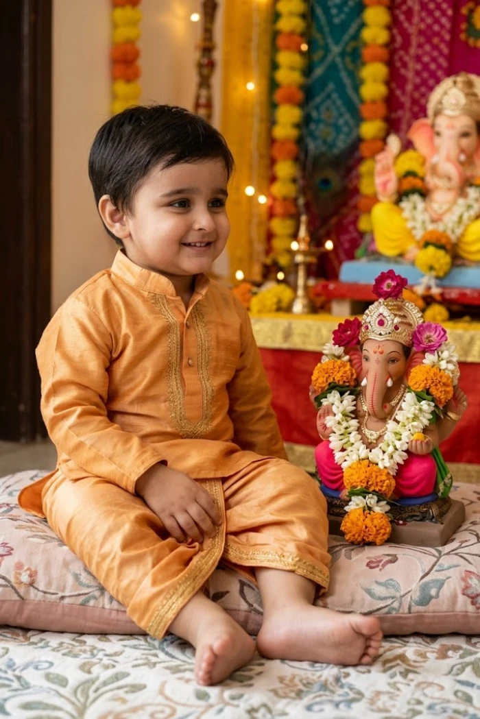 Adorable Ganpati Celebration Look sample