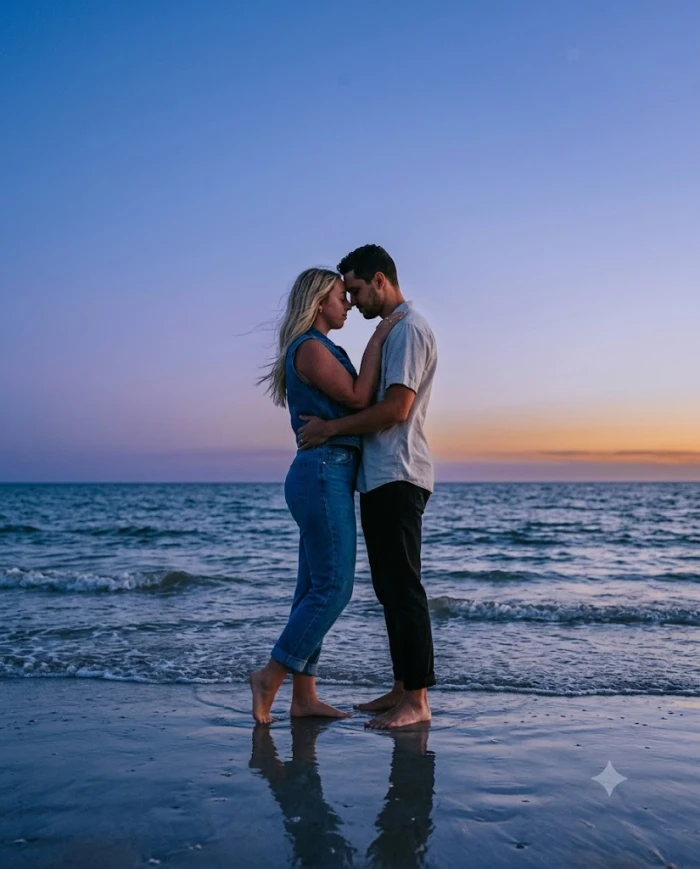 Beach Blue-Hour Silhouette Hug Look sample