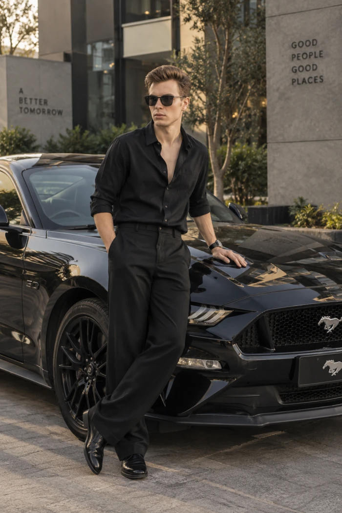 Black Mustang Editorial Look sample