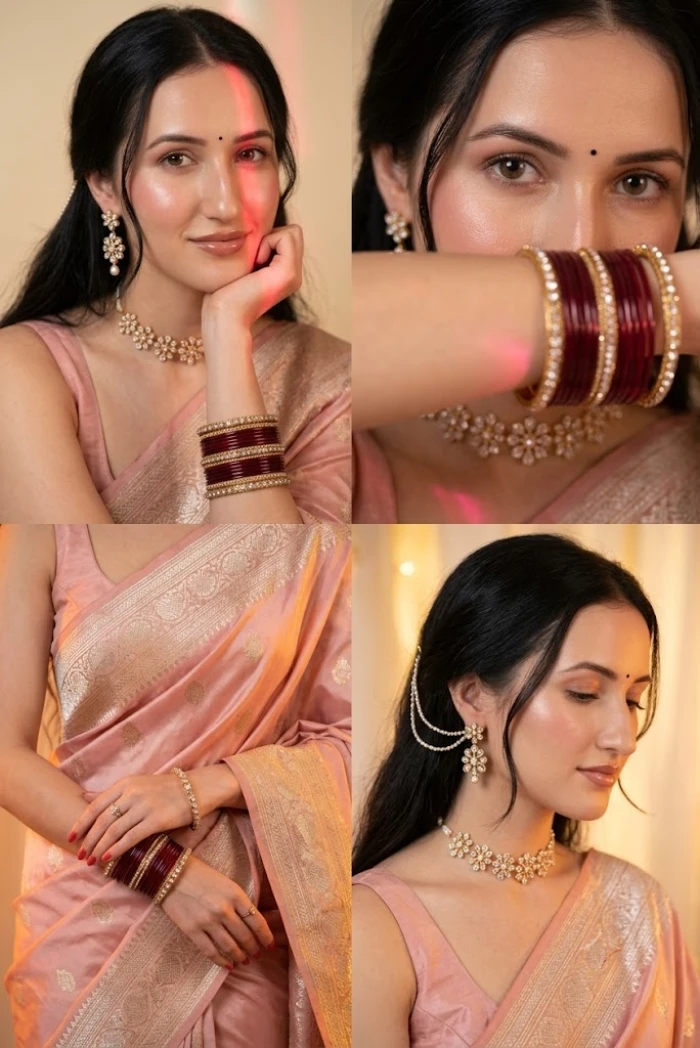 Blush Pink Banarasi Editorial sample