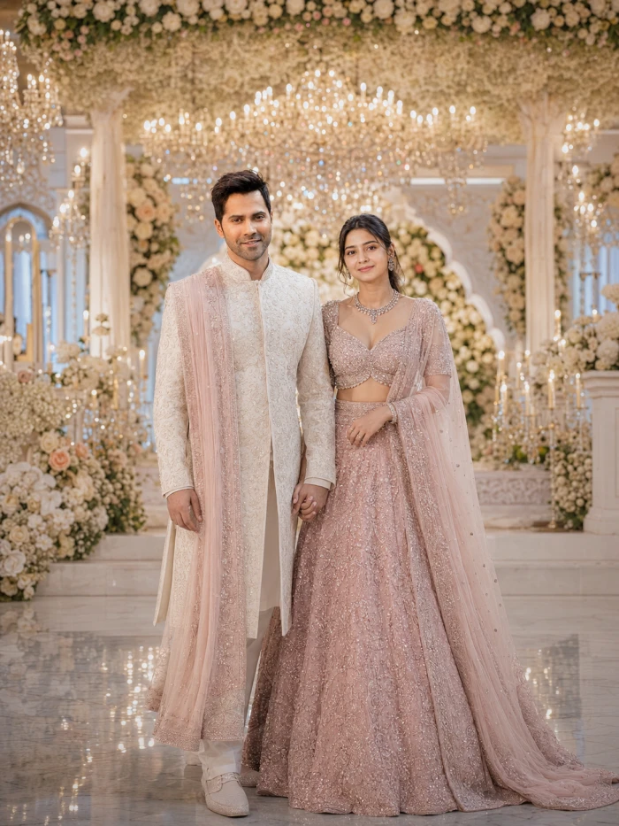 Blush Romance in a Crystal Floral Mandap sample