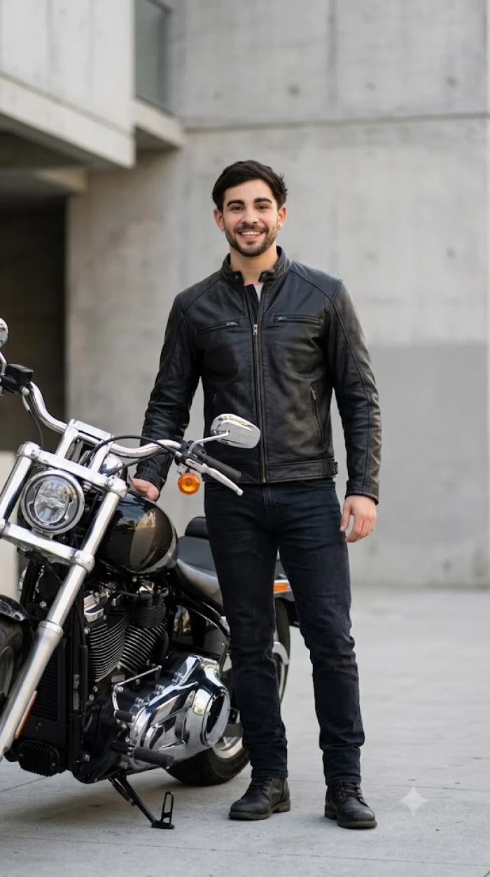 Cinematic Biker Luxury Portrait sample