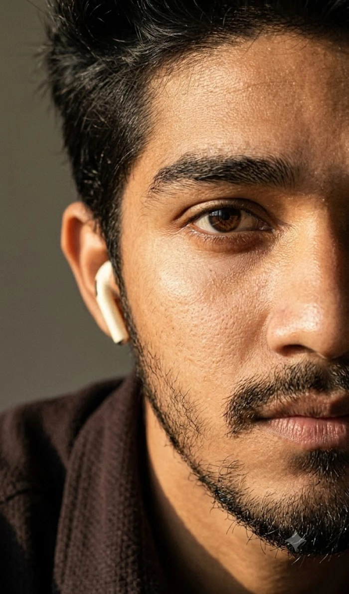 Cinematic Half-Face Portrait sample