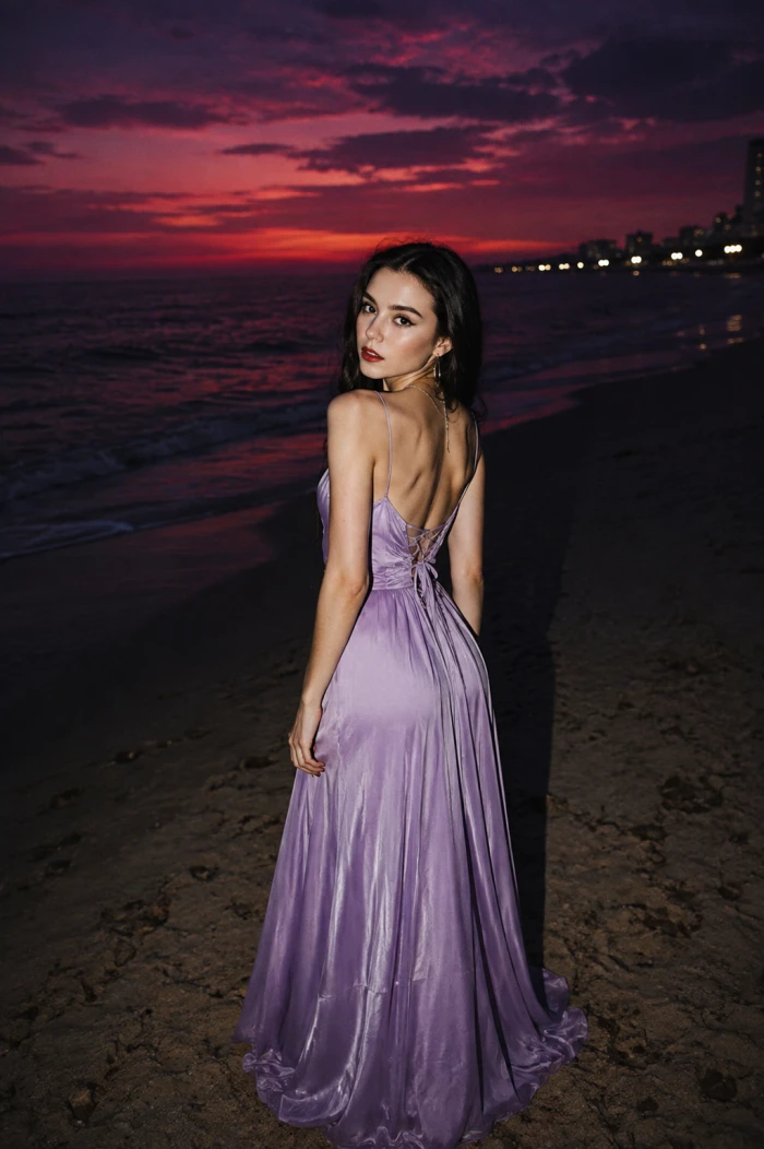 Cinematic Sunset Beach Portrait sample