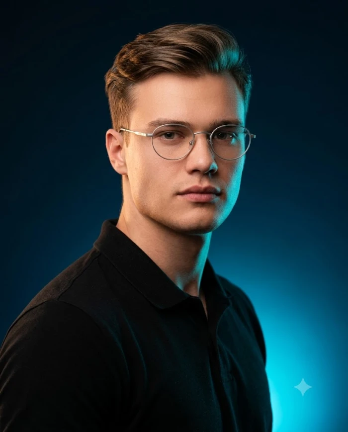 Cinematic Warm + Cyan LinkedIn Portrait sample
