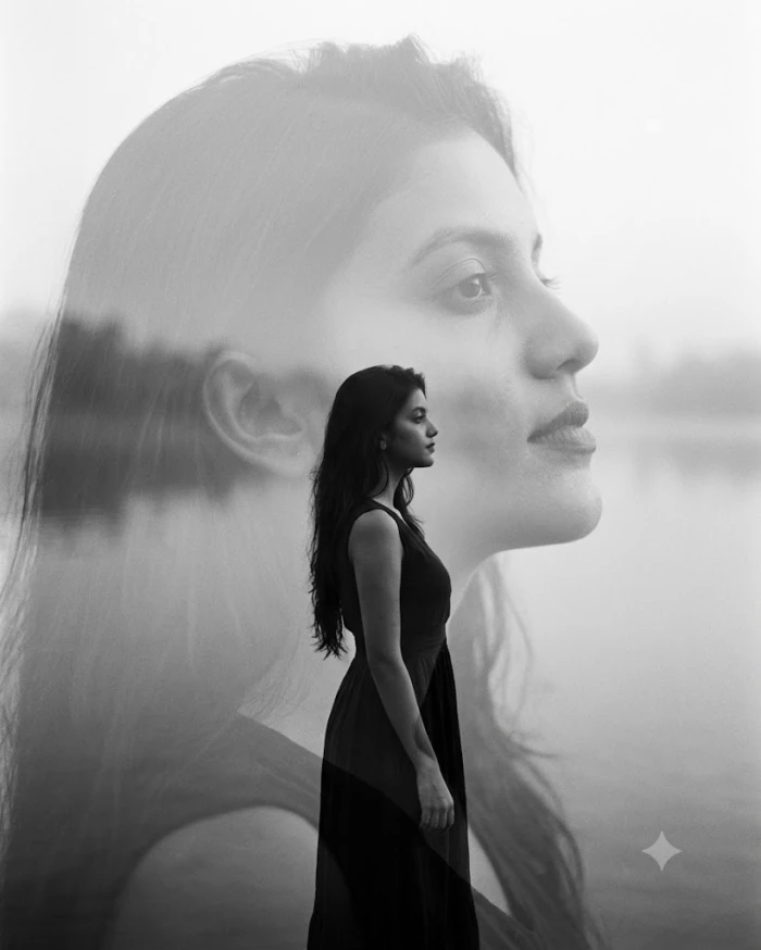 Double Exposure Waterside Portrait sample