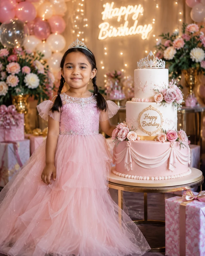 Dreamy Pink Birthday Princess Portrait sample