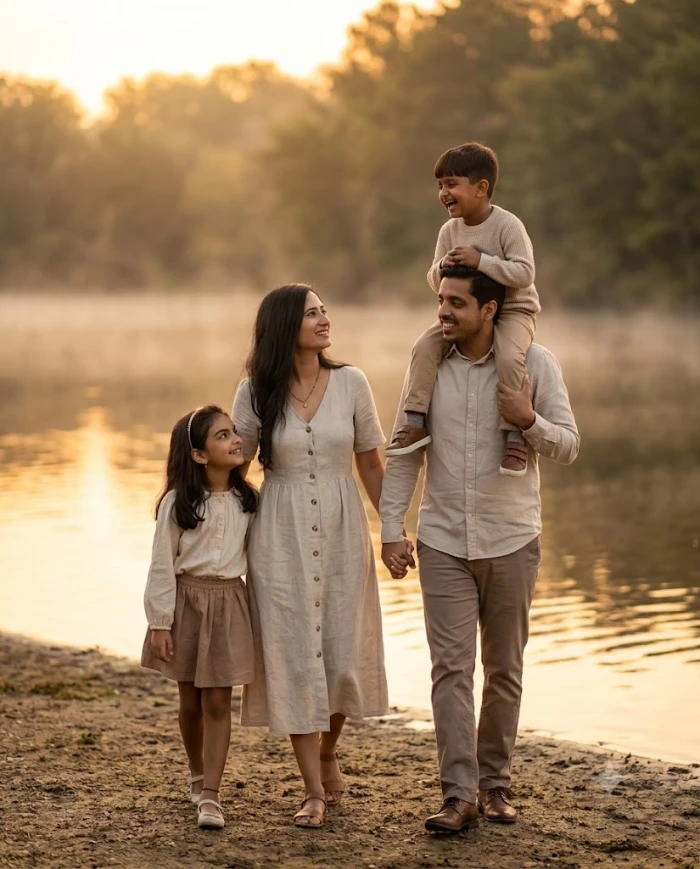 Family Lakeside Sunset Look sample