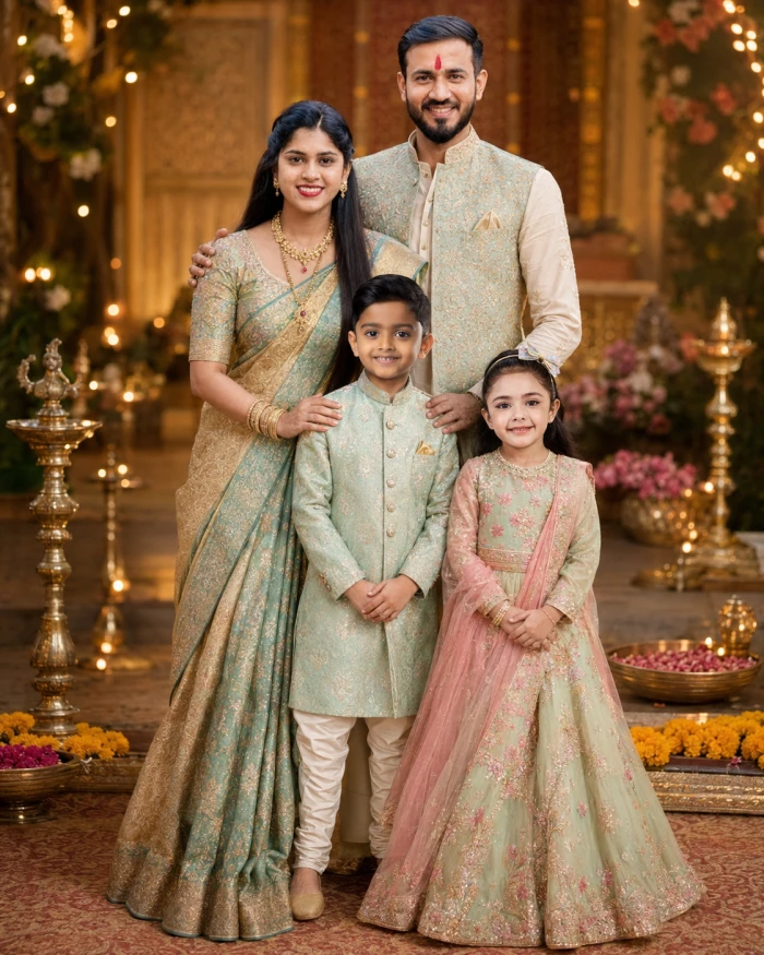 Family Moments in Festive Attire sample