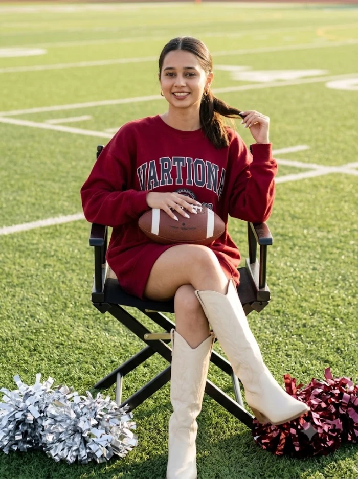 Football Field Fashion Portrait Look sample
