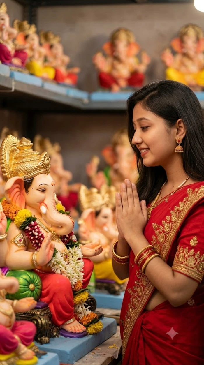 Ganpati Idol Workshop Namaste Portrait sample