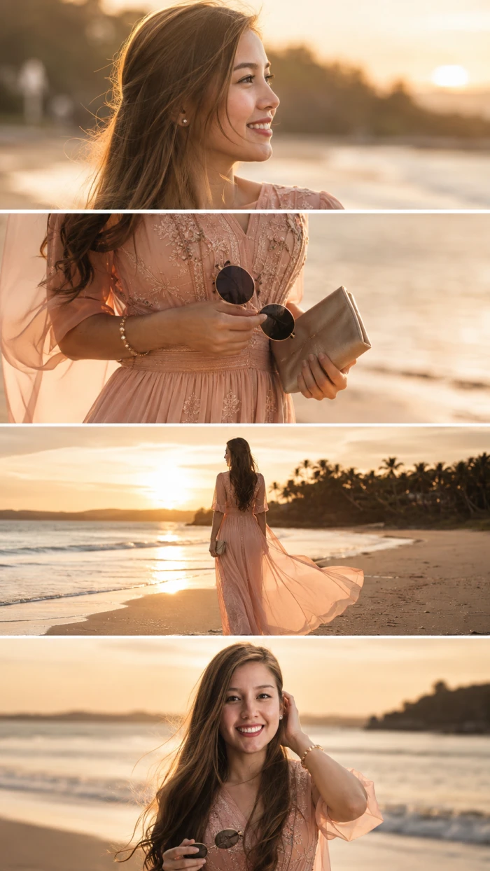 Golden Hour Beach Story Collage sample