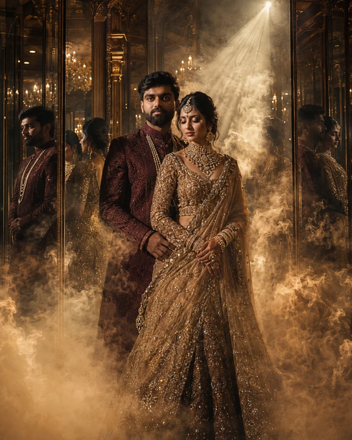 Golden Smoke Royal Wedding Portrait sample