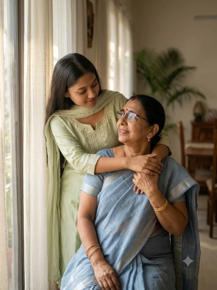 Heartwarming Mother-Daughter Morning Portrait sample