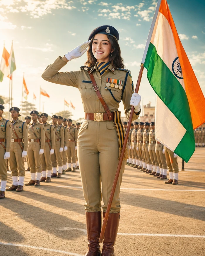 Independence Day Female Officer Portrait sample