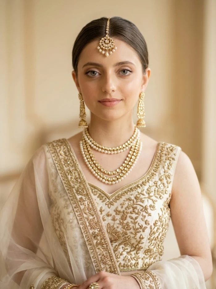 Ivory Gold Bridal Couture Close-Up sample