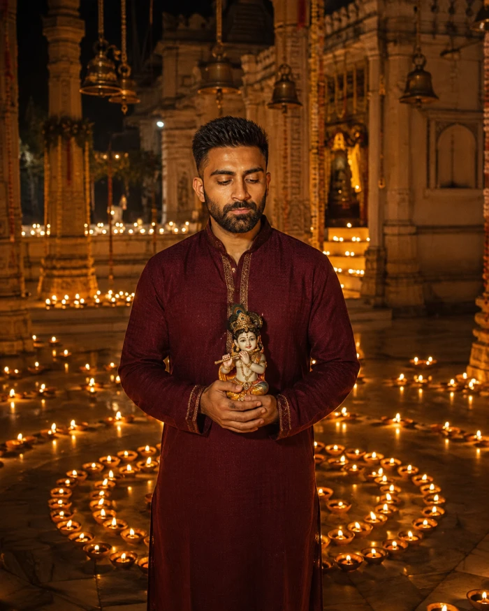 Janmashtami Diya Night Portrait sample