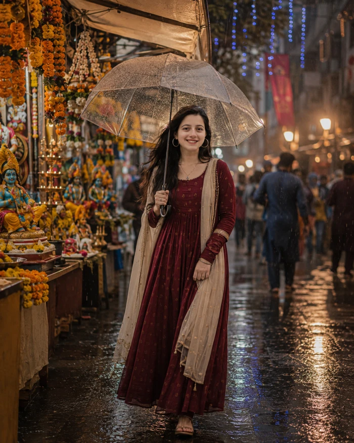 Janmashtami Rain Street Portrait sample