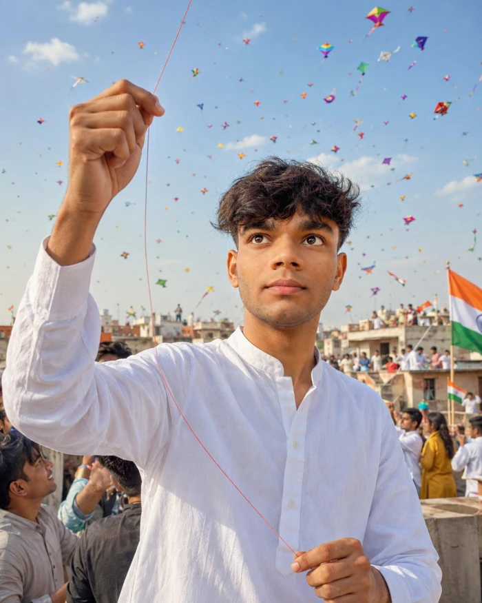 Kite-Flying Portrait sample