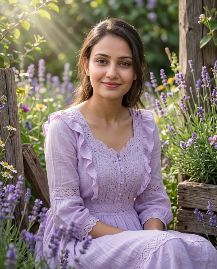 Lavender Cottagecore Floral Look sample