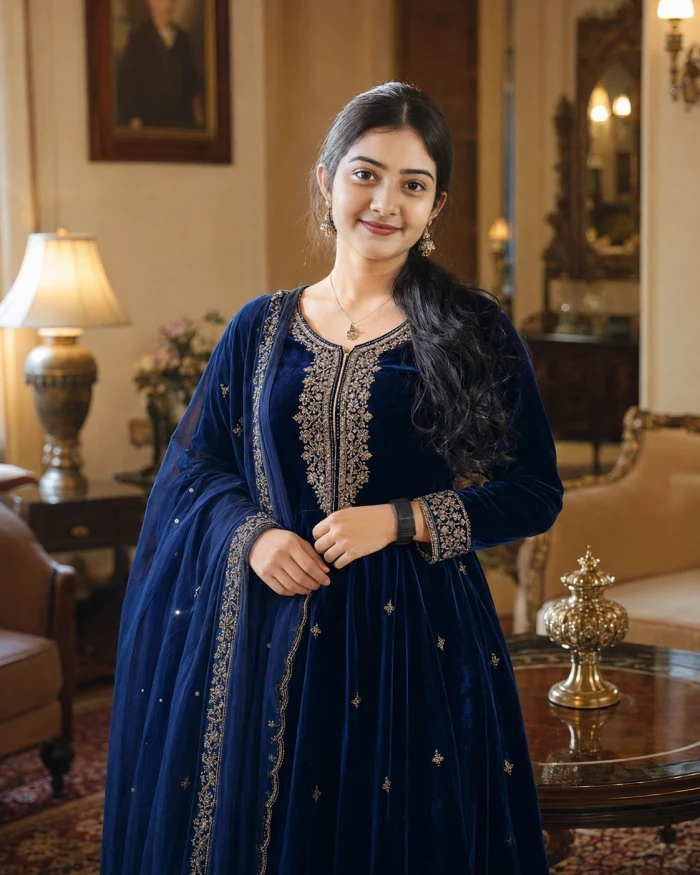 Luxury Blue Girl Portrait sample