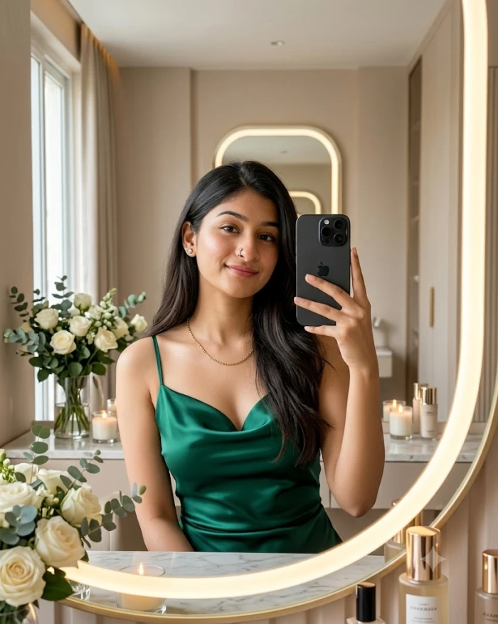 Luxury Vanity Mirror Selfie sample