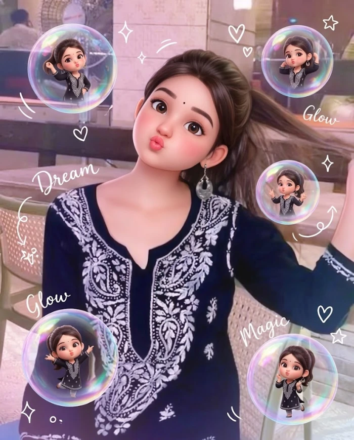 Magical 3D Chibi Bubble Portrait sample