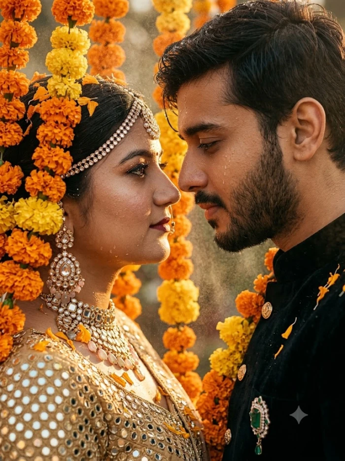 Marigold Rain Golden Hour Bridal Portrait sample