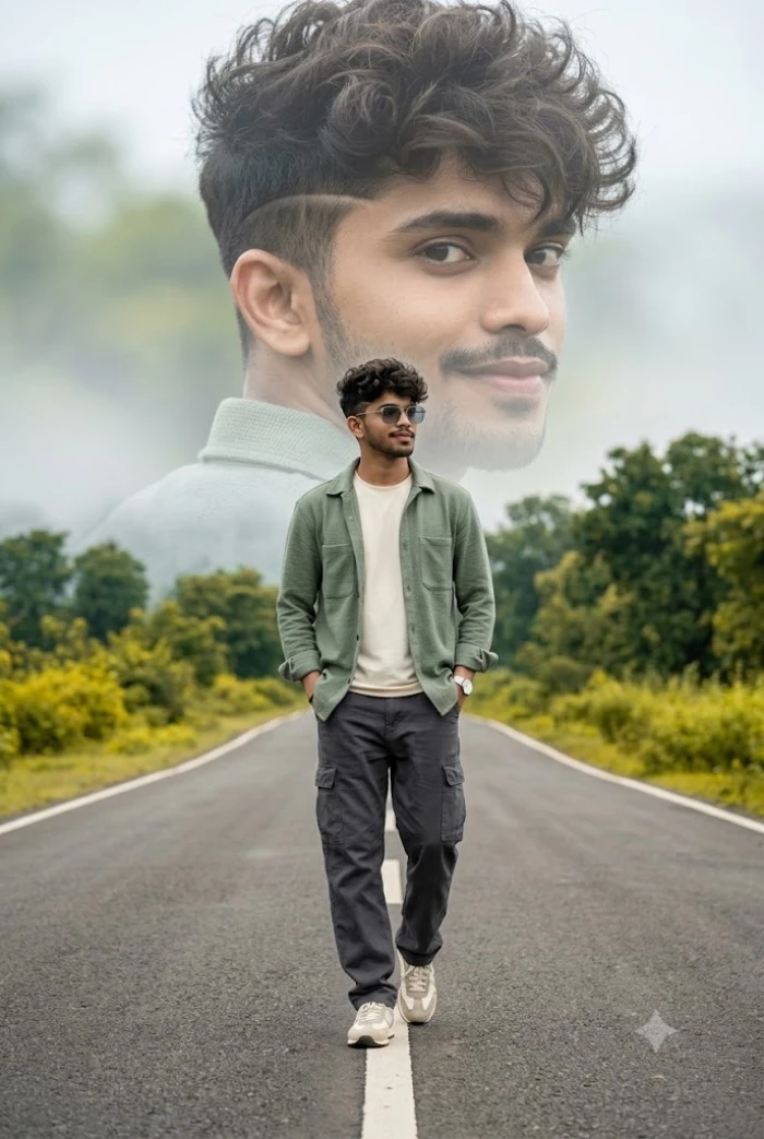 Mist Road Cinematic Double-Portrait Fashion Editorial sample