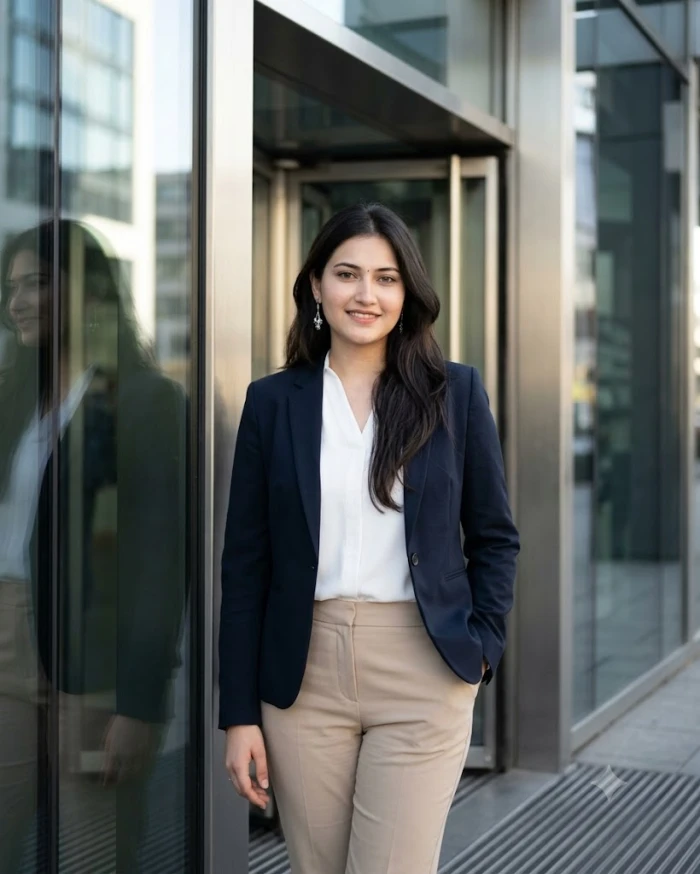 Modern Glass Building Portrait sample