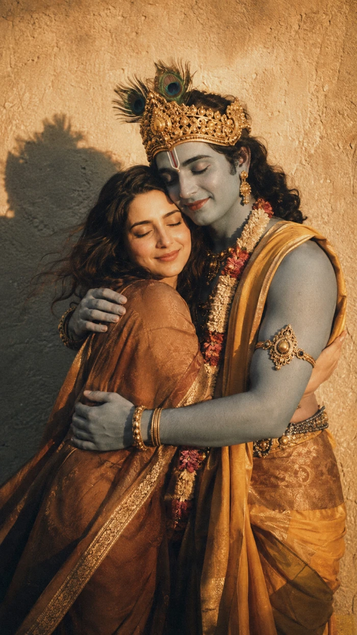 Peaceful Krishna Hug Look sample