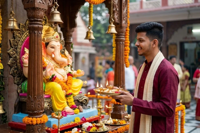 Performing Aarti With Ganpati Bappa sample