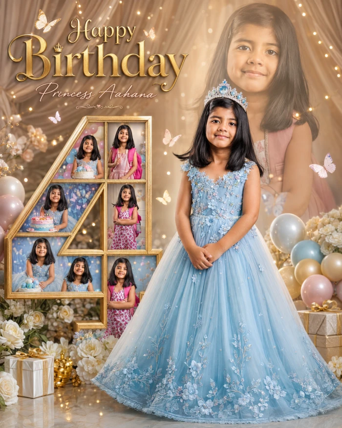 Princess Birthday Memory Collage sample