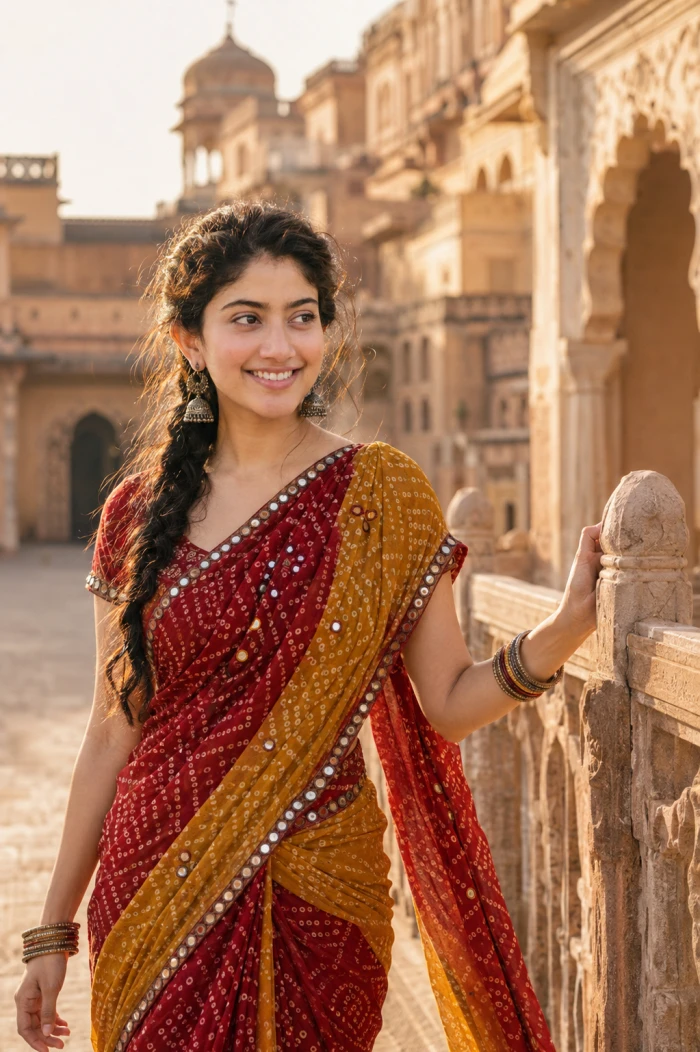 Rajasthan Fort Saree Look sample