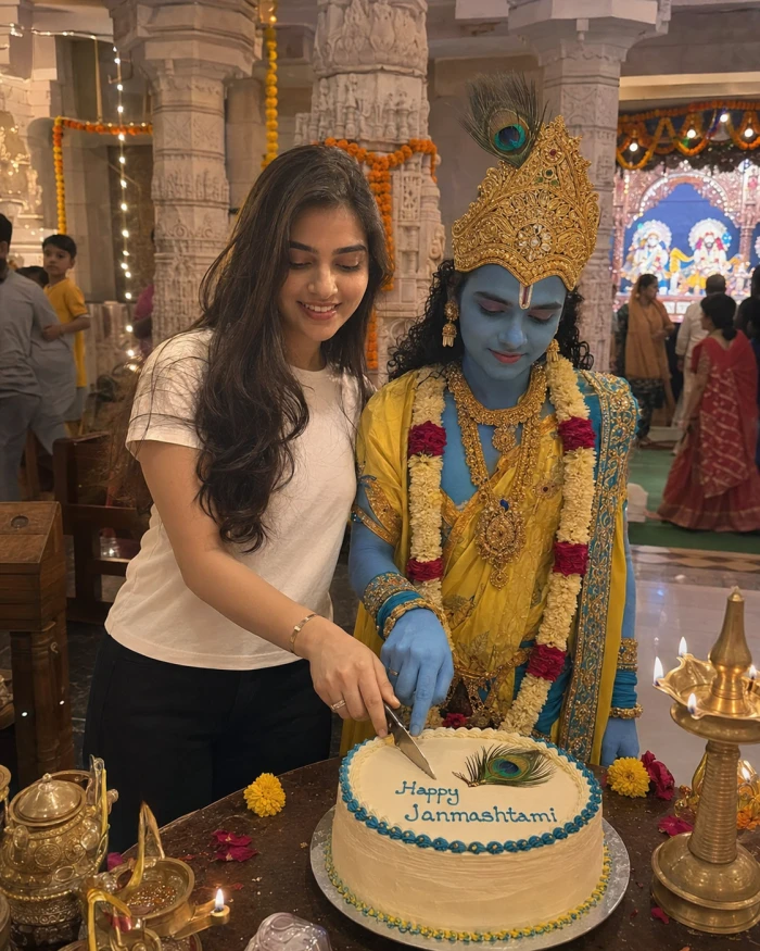 Realistic Janmashtami Cake Celebration sample