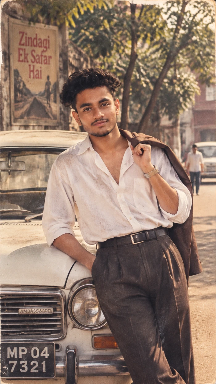 Retro 1980s Indian Hero Car Portrait sample