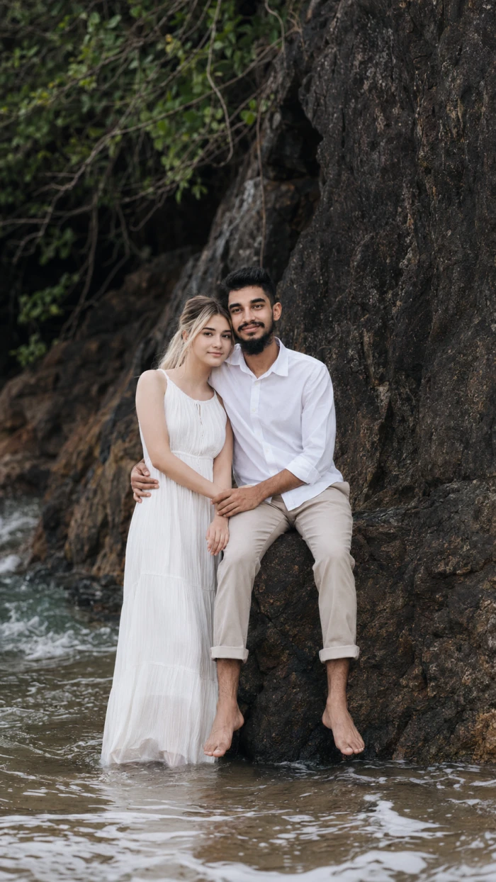 Romantic Rocky-Shore Hug sample