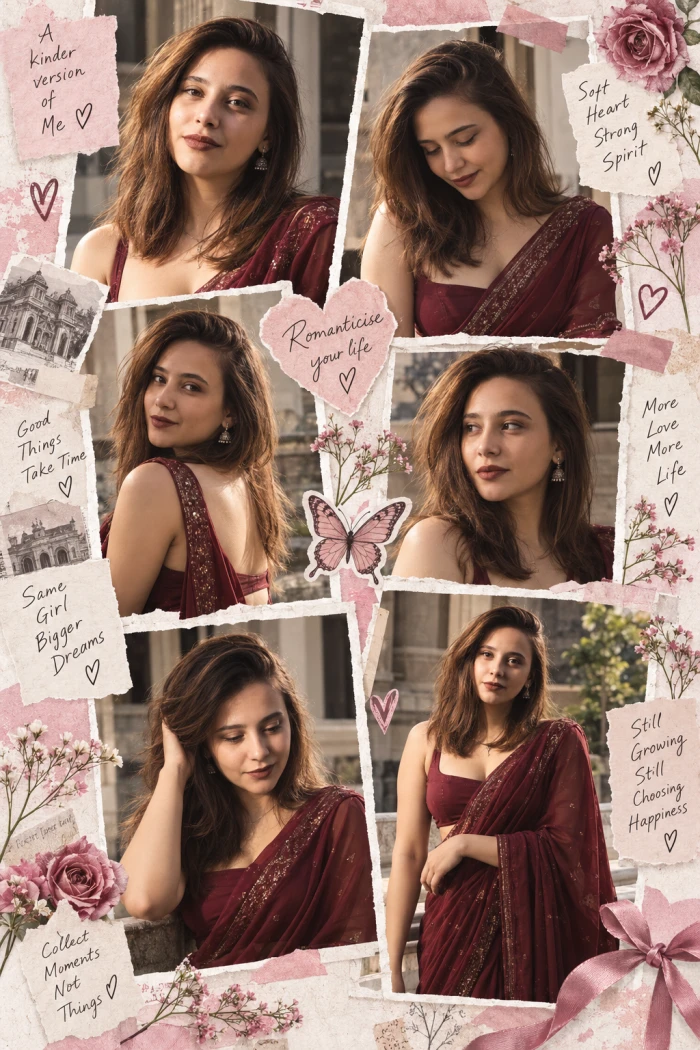 Romantic Saree Scrapbook Collage sample
