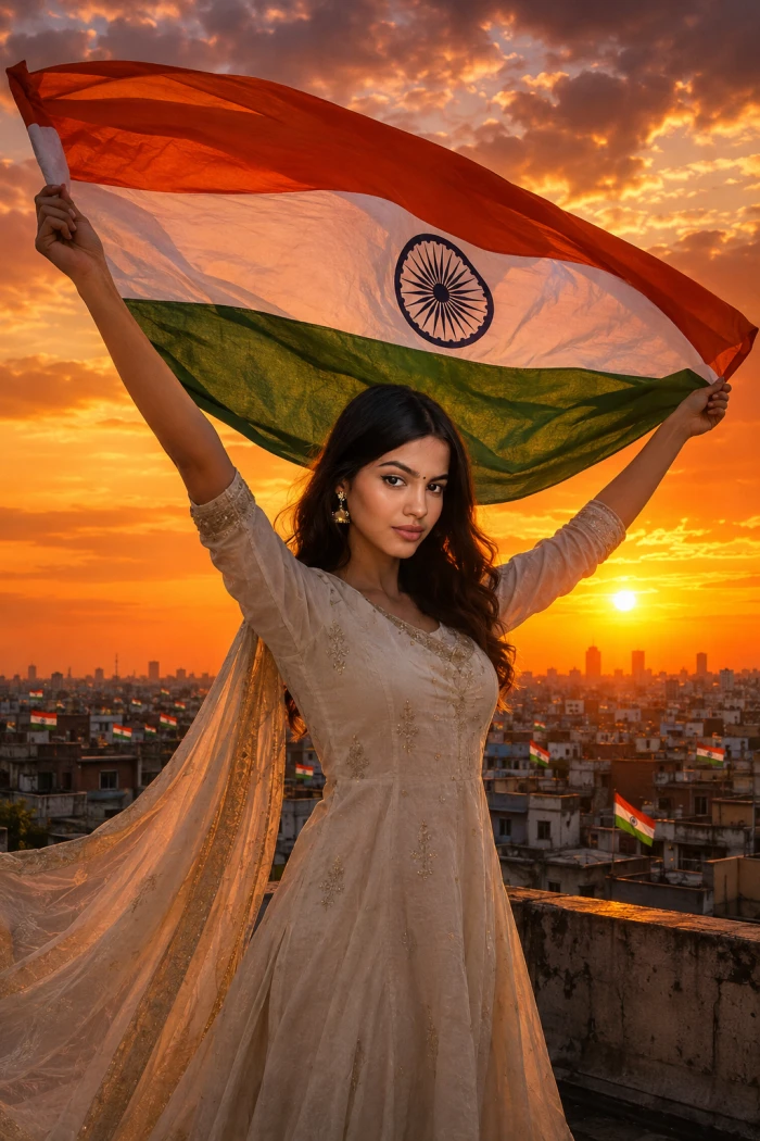 Rooftop With Tiranga Pic sample