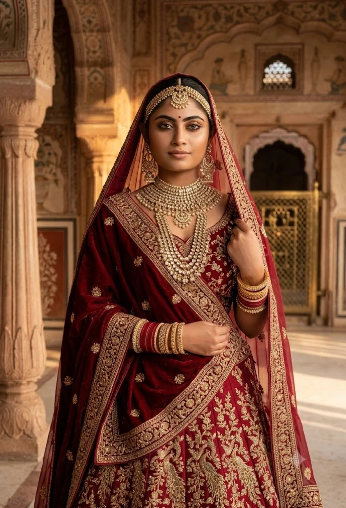Royal Red Bridal Lehenga Princess Look sample