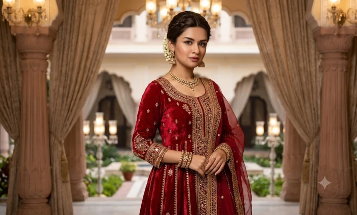 Royal Velvet Ethnic Suit Look sample