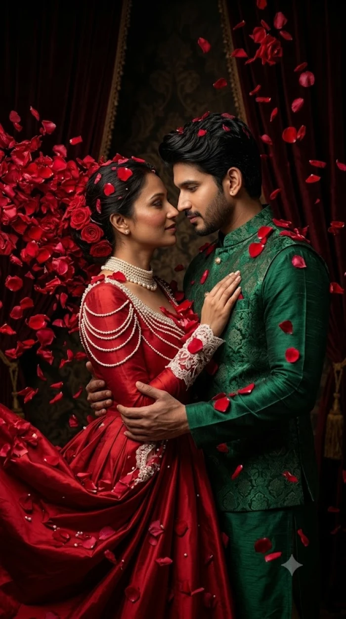 Scarlet Petal Storm Wedding Portrait sample