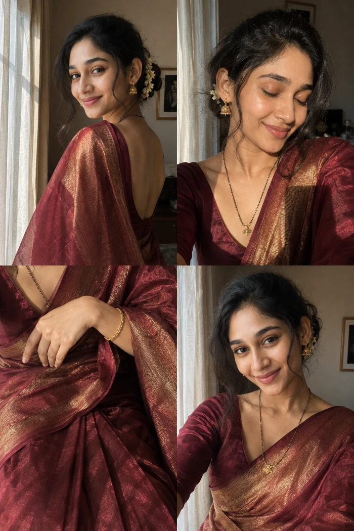 Silky Saree Selfie Collage sample