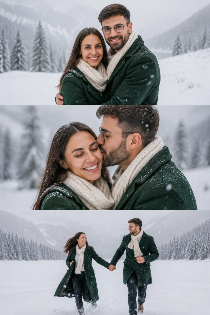 Snowy Couple Romance sample