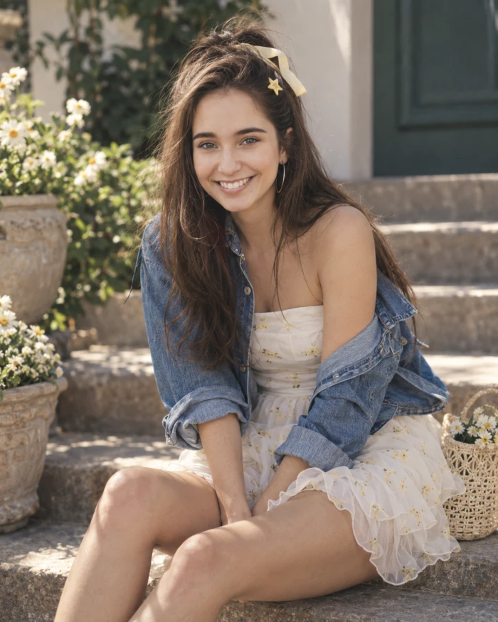 Soft feminine fashion portrait sample