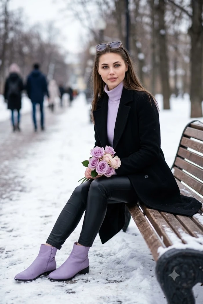 Sophisticated snowy winter portrait sample