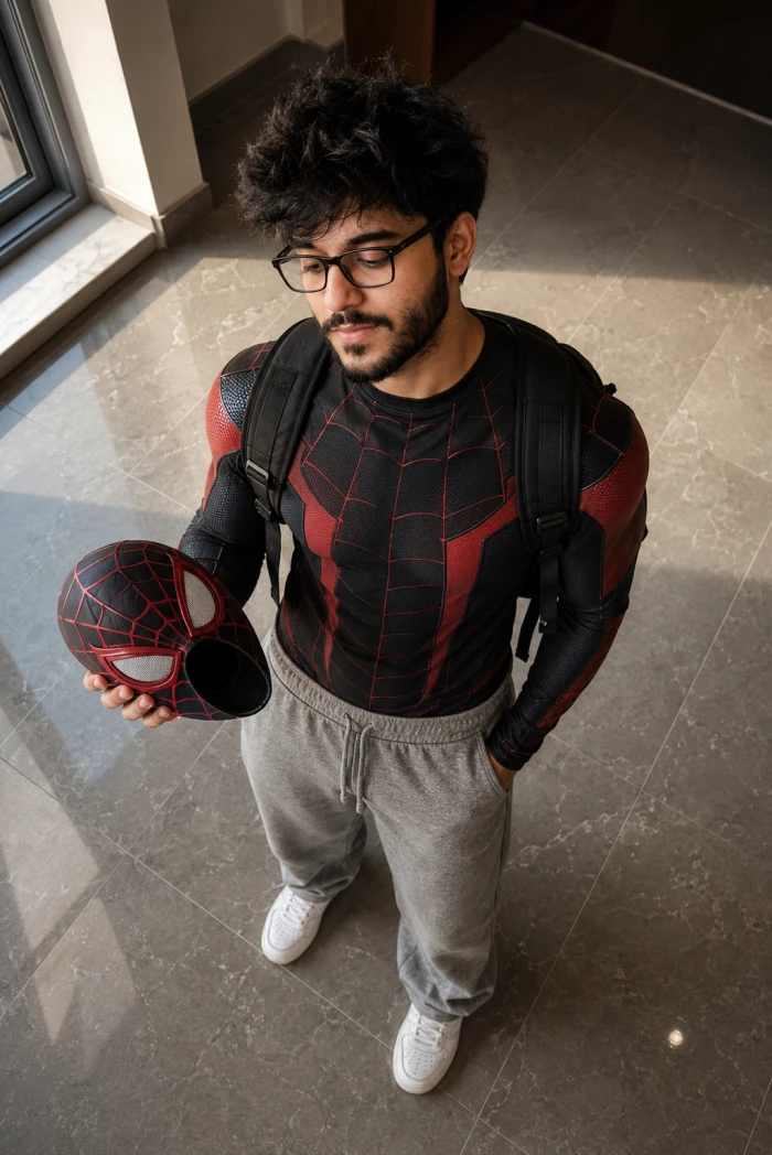 Spider-Inspired Student Fashion Portrait sample