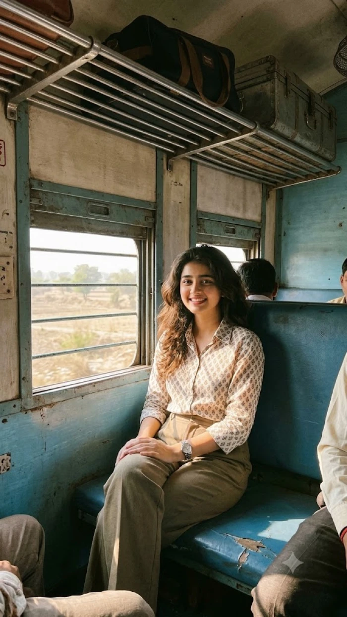 The 1980s Train Window Portrait sample