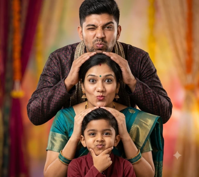 The Playful Family Stack Portrait sample